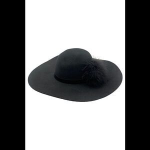 Anthony Maxwell Floppy Brim Wool Felt Hat w Pom-pom Black